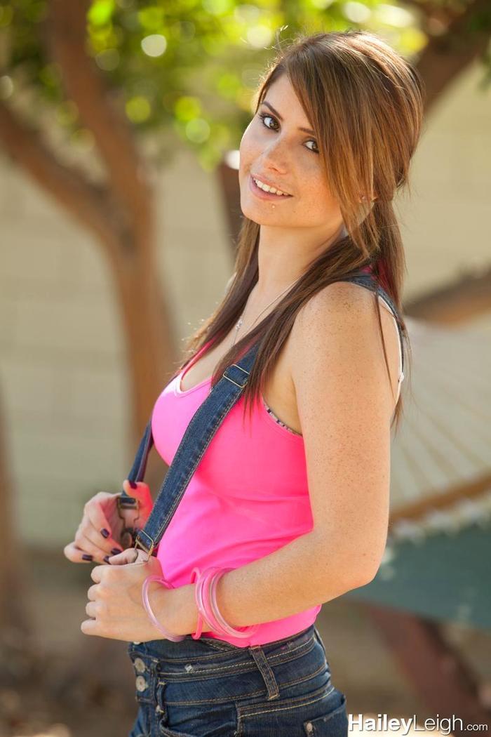 Hailey Leigh Strips Off Her Overalls