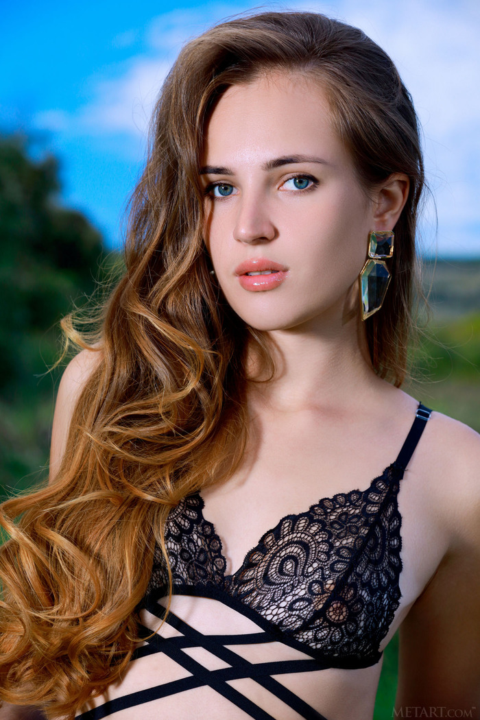 The Green-eyed Russian Beauty Is So Seductive As She Turns To Show How The Garterbelt Frames Her Hot Ass.