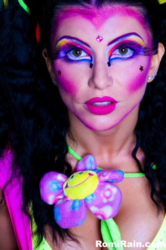 Busty Romi Rain Colorful Party Outfit - picture 7