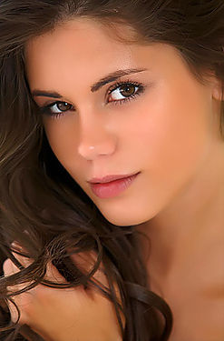 Brunette Babe Caprice Strips Naked