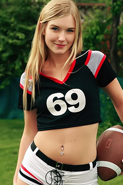 Cute Blonde Football Fan