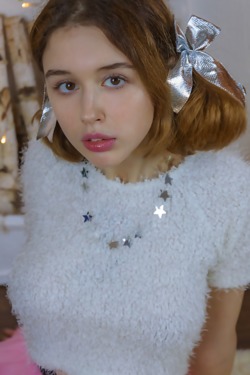 Sexy model showing tits